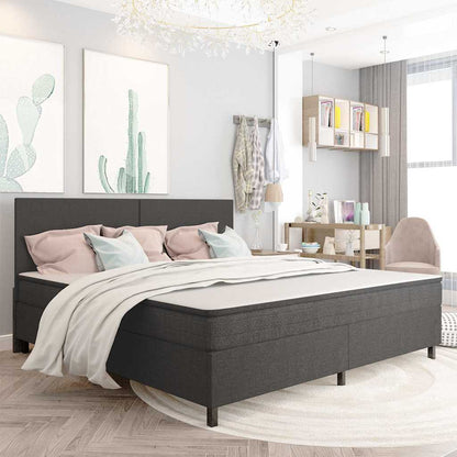 Letto a Molle Grigio in Tessuto 200x200 cm | homemem39