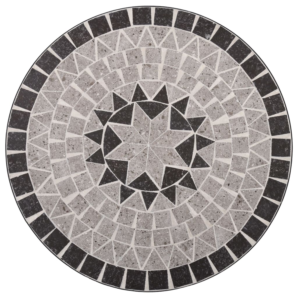 Set Bistrò 3 pz con Mosaico in Ceramica Grigio - homemem39