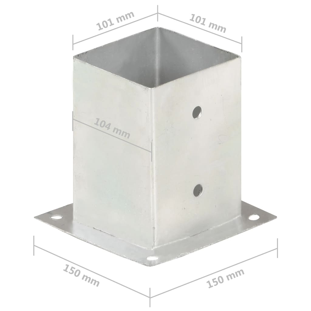 Ancoraggi Pali 4 pz in Metallo Zincato 101 mm