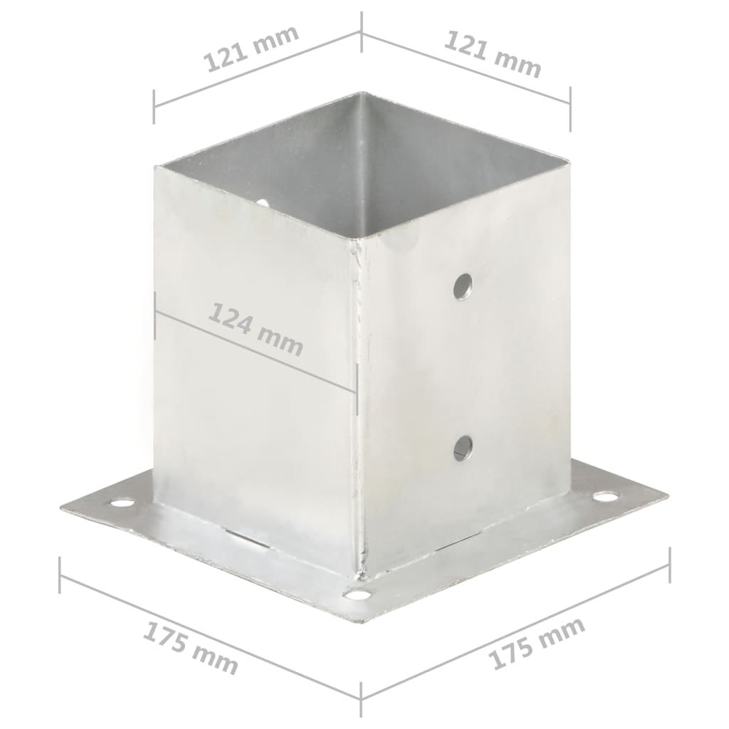 Ancoraggi Pali 4 pz in Metallo Zincato 121 mm