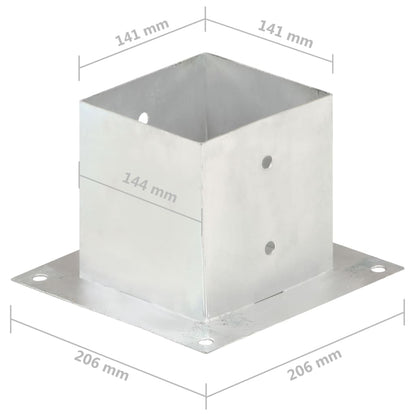 Ancoraggi Pali 4 pz in Metallo Zincato 141 mm