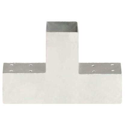 Connettori per Pali a Forma di T 4 pz Metallo Zincato 71x71 mm | homemem39
