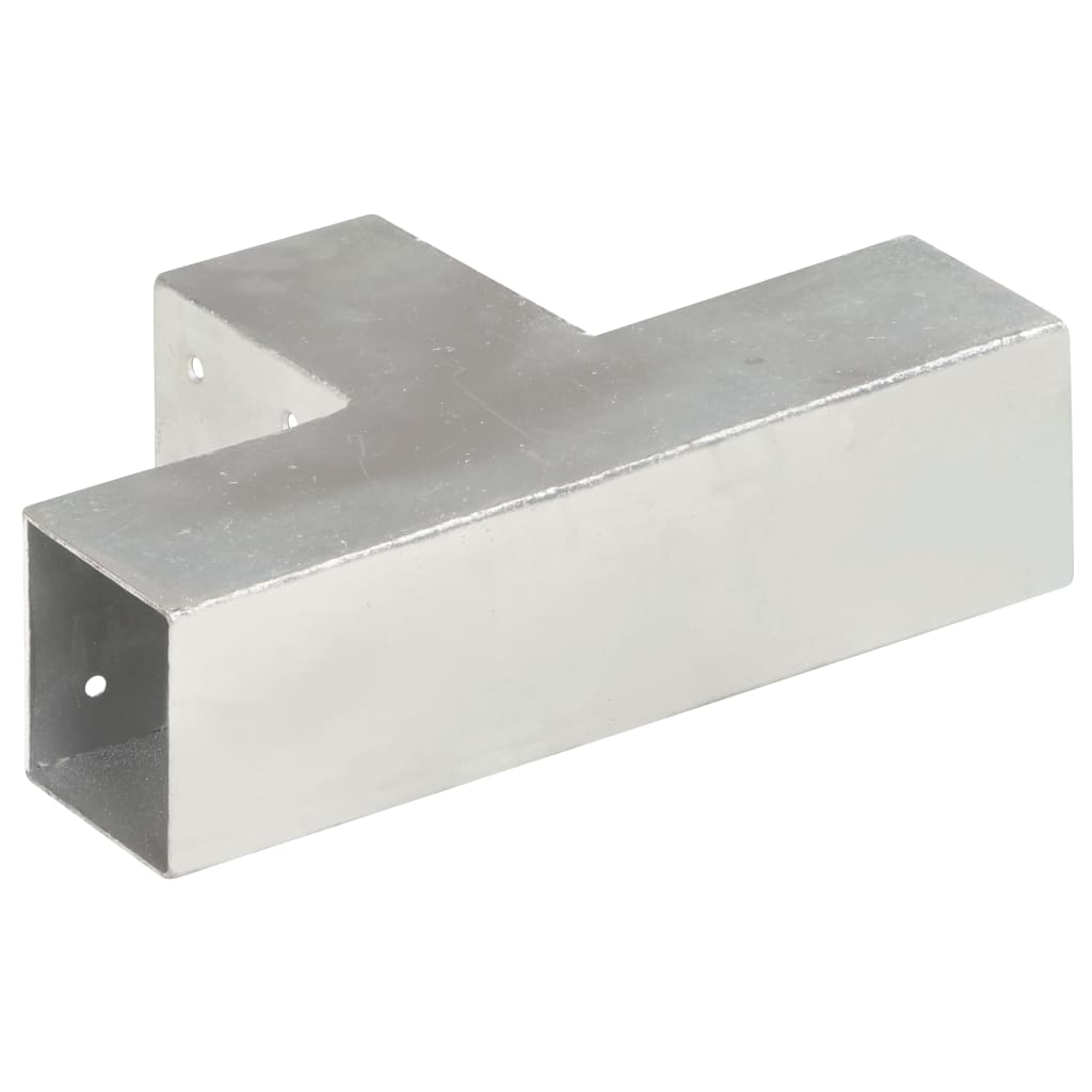 Connettori per Pali a Forma di T 4 pz Metallo Zincato 71x71 mm | homemem39