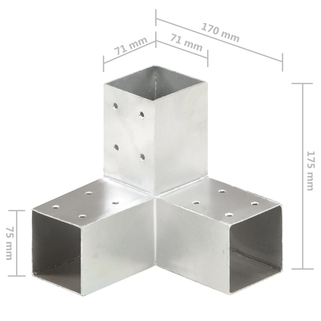 Connettore per Pali a Forma di Y in Metallo Zincato 71x71 mm | homemem39