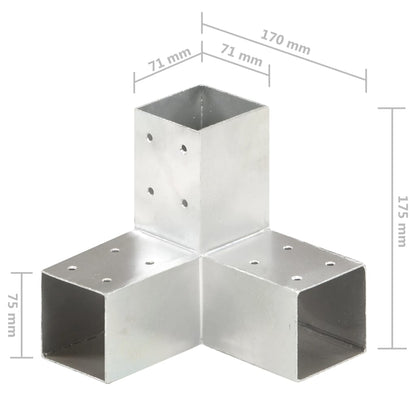 Connettore per Pali a Forma di Y in Metallo Zincato 71x71 mm | homemem39