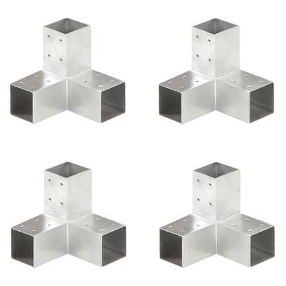 Connettori per Pali a Forma di Y 4 pz Metallo Zincato 71x71 mm | homemem39
