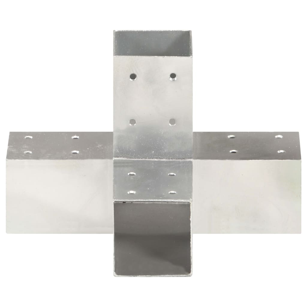 Connettori per Pali a Forma di X 4 pz in Metallo Zincato 71x71 mm | homemem39