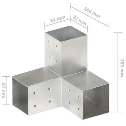 Connettore per Pali a Forma di Y in Metallo Zincato 81x81 mm | homemem39