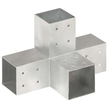 Connettori per Pali a Forma di X 4 pz Metallo Zincato 81x81 mm | homemem39