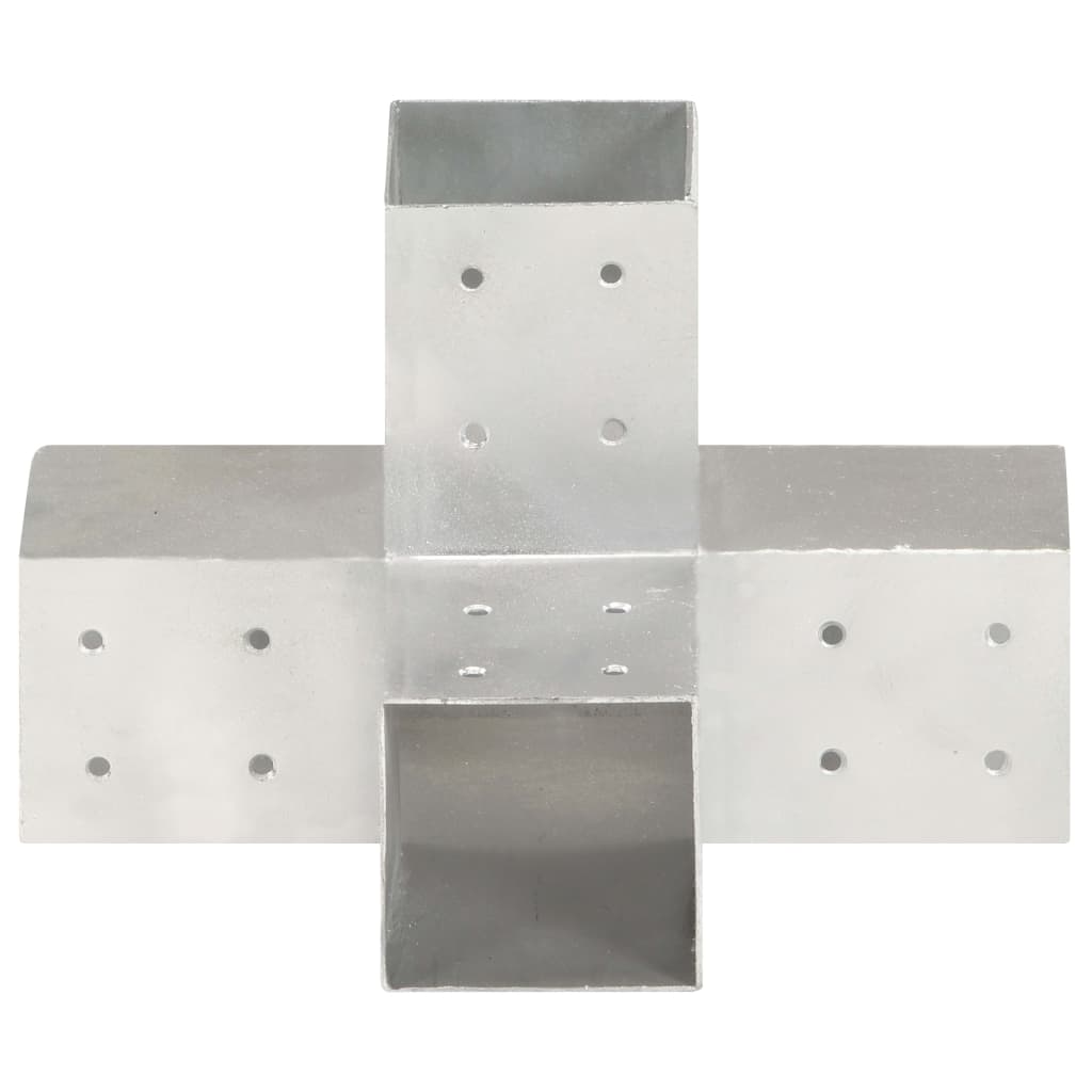 Connettori per Pali a Forma di X 4 pz Metallo Zincato 81x81 mm | homemem39