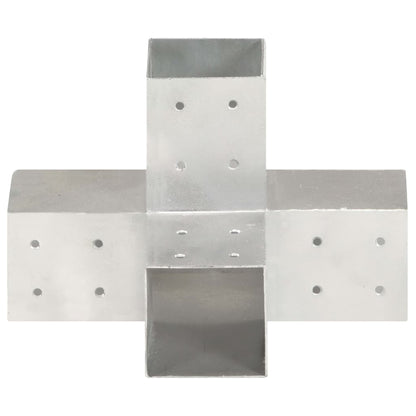 Connettori per Pali a Forma di X 4 pz Metallo Zincato 81x81 mm | homemem39