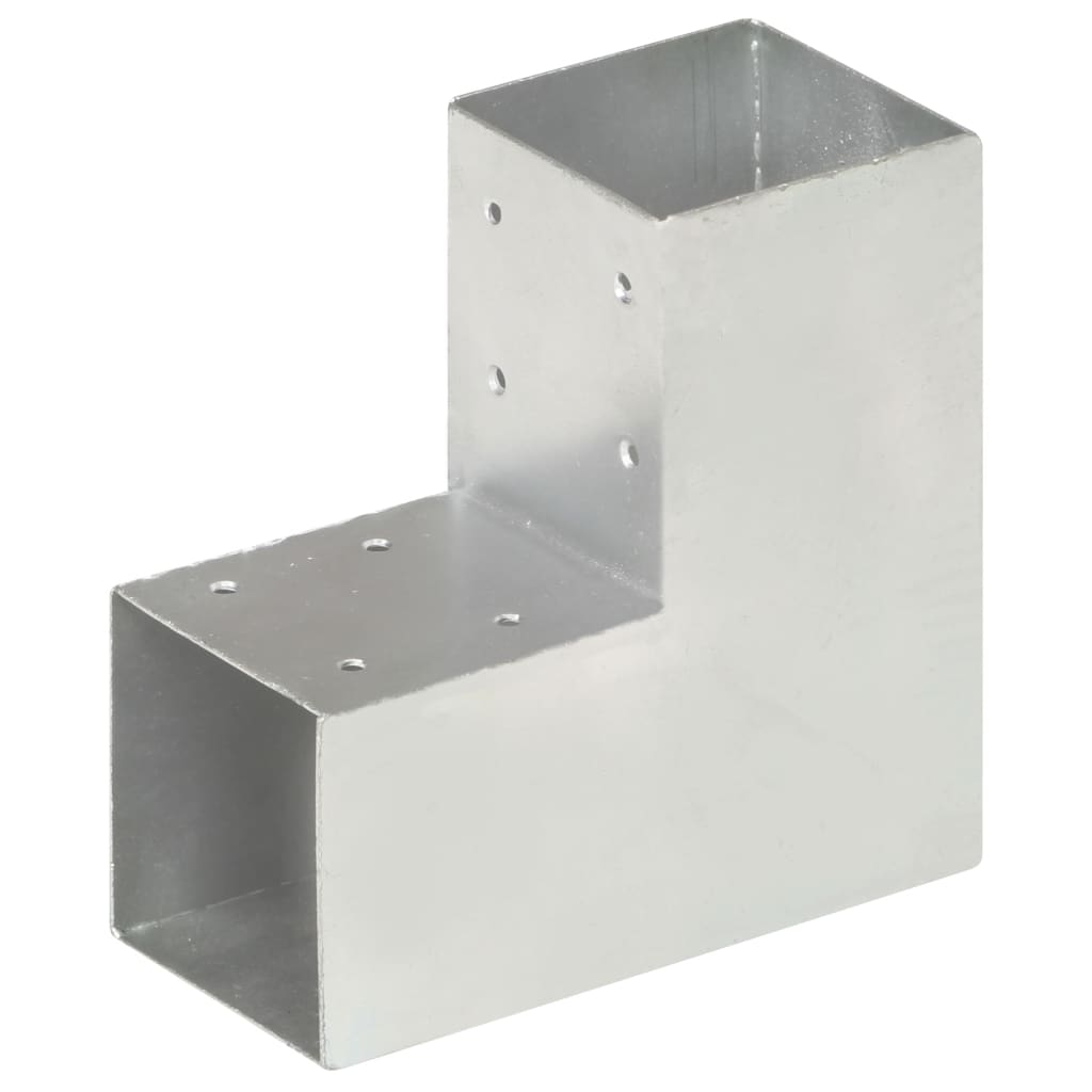 Connettori per Pali a Forma di L 4 pz Metallo Zincato 91x91 mm | homemem39