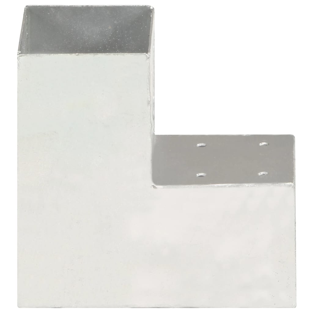 Connettori per Pali a Forma di L 4 pz Metallo Zincato 91x91 mm | homemem39