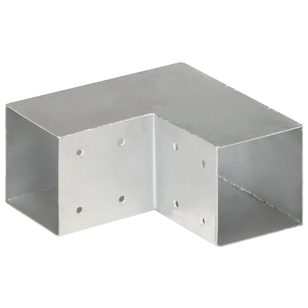 Connettori per Pali a Forma di L 4 pz Metallo Zincato 91x91 mm | homemem39
