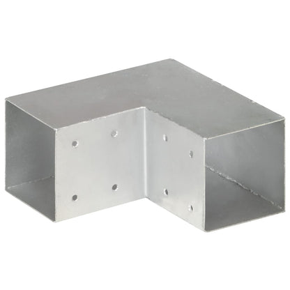 Connettori per Pali a Forma di L 4 pz Metallo Zincato 91x91 mm | homemem39