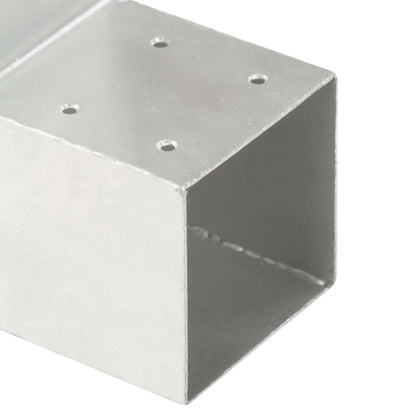 Connettori per Pali a Forma di L 4 pz Metallo Zincato 91x91 mm | homemem39