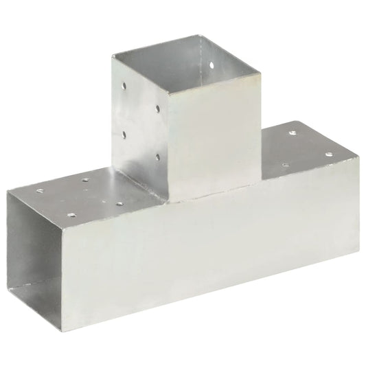 Connettori per Pali a Forma di T 4 pz Metallo Zincato 91x91 mm | homemem39