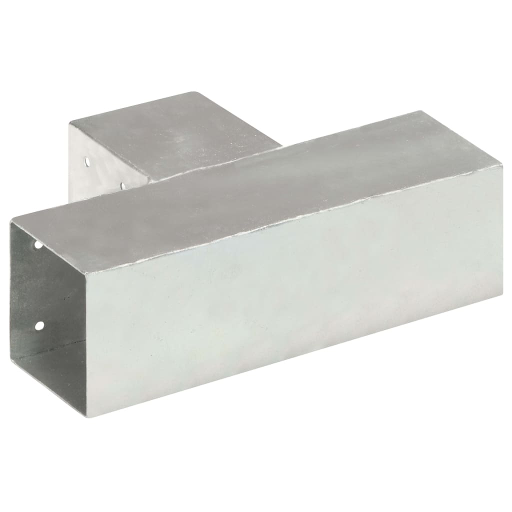 Connettori per Pali a Forma di T 4 pz Metallo Zincato 91x91 mm | homemem39