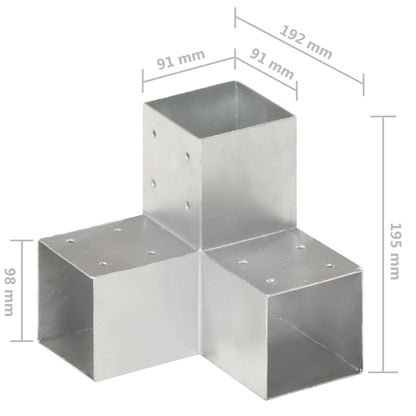 Connettore per Pali a Forma di Y in Metallo Zincato 91x91 mm | homemem39