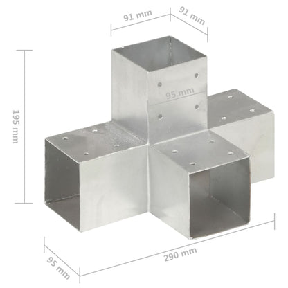 Connettore per Pali a Forma di X in Metallo Zincato 91x91 mm | homemem39