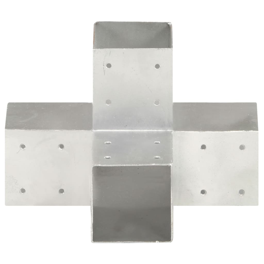 Connettori per Pali a Forma di X 4 pz in Metallo Zincato 91x91 mm | homemem39