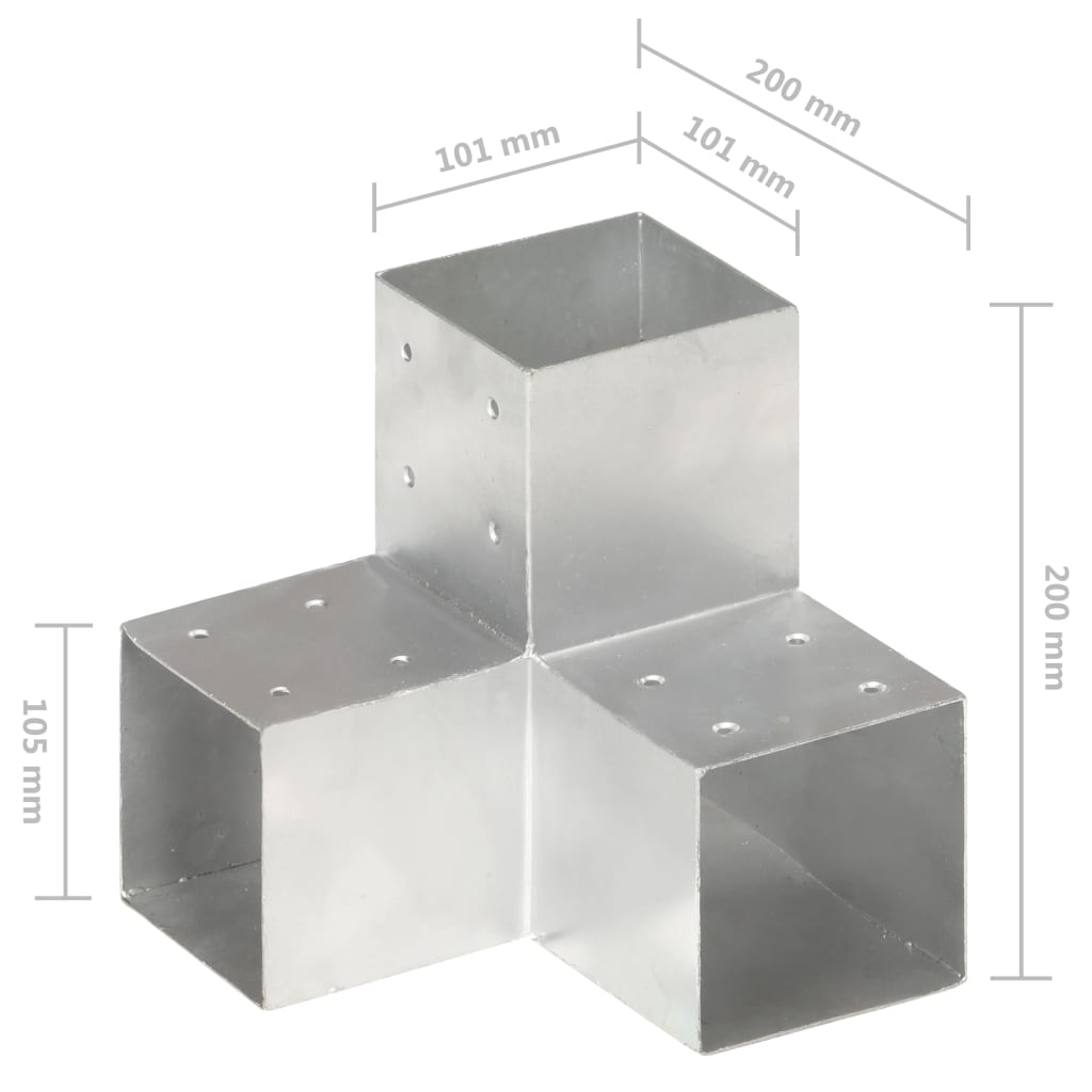Connettore per Pali a Forma di Y in Metallo Zincato 101x101 mm | homemem39