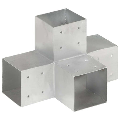 Connettori Pali a Forma di X 4 pz in Metallo Zincato 101x101 mm | homemem39