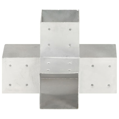 Connettori Pali a Forma di X 4 pz in Metallo Zincato 101x101 mm | homemem39