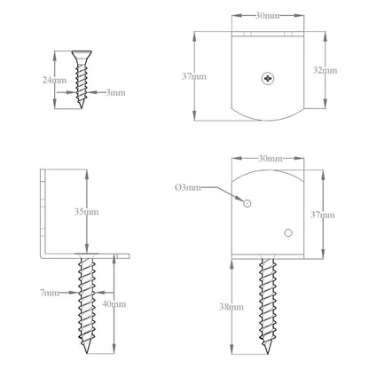 Staffe per Pannello di Recinzione 4 pz a L in Metallo Zincato | homemem39