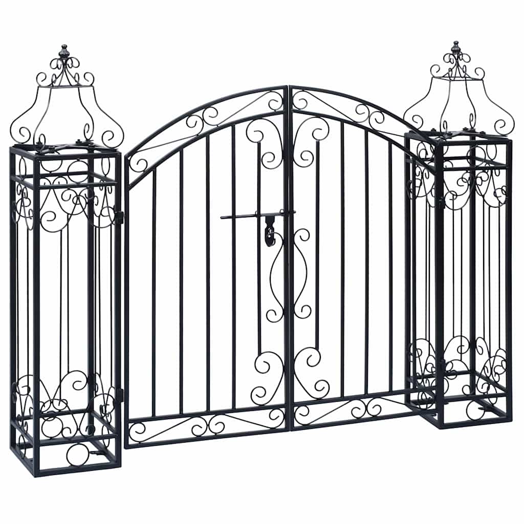 Cancello Ornamentale da Giardino Ferro Battuto 22x20,5x100 cm