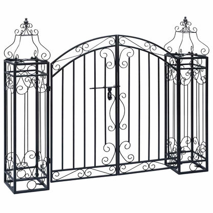 Cancello Ornamentale da Giardino Ferro Battuto 22x20,5x100 cm