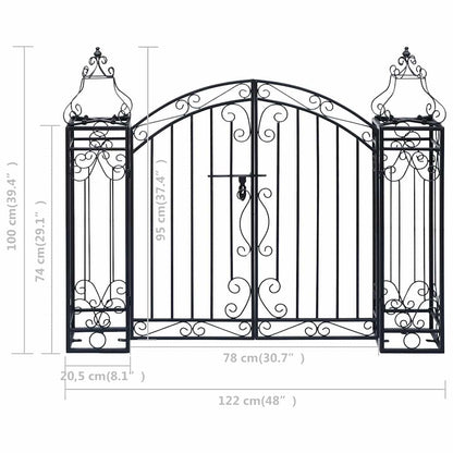 Cancello Ornamentale da Giardino Ferro Battuto 22x20,5x100 cm