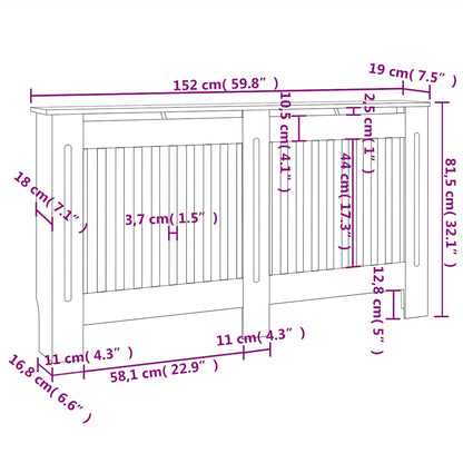 Copertura per Radiatore Antracite 152x19x81,5 cm in MDF | homemem39