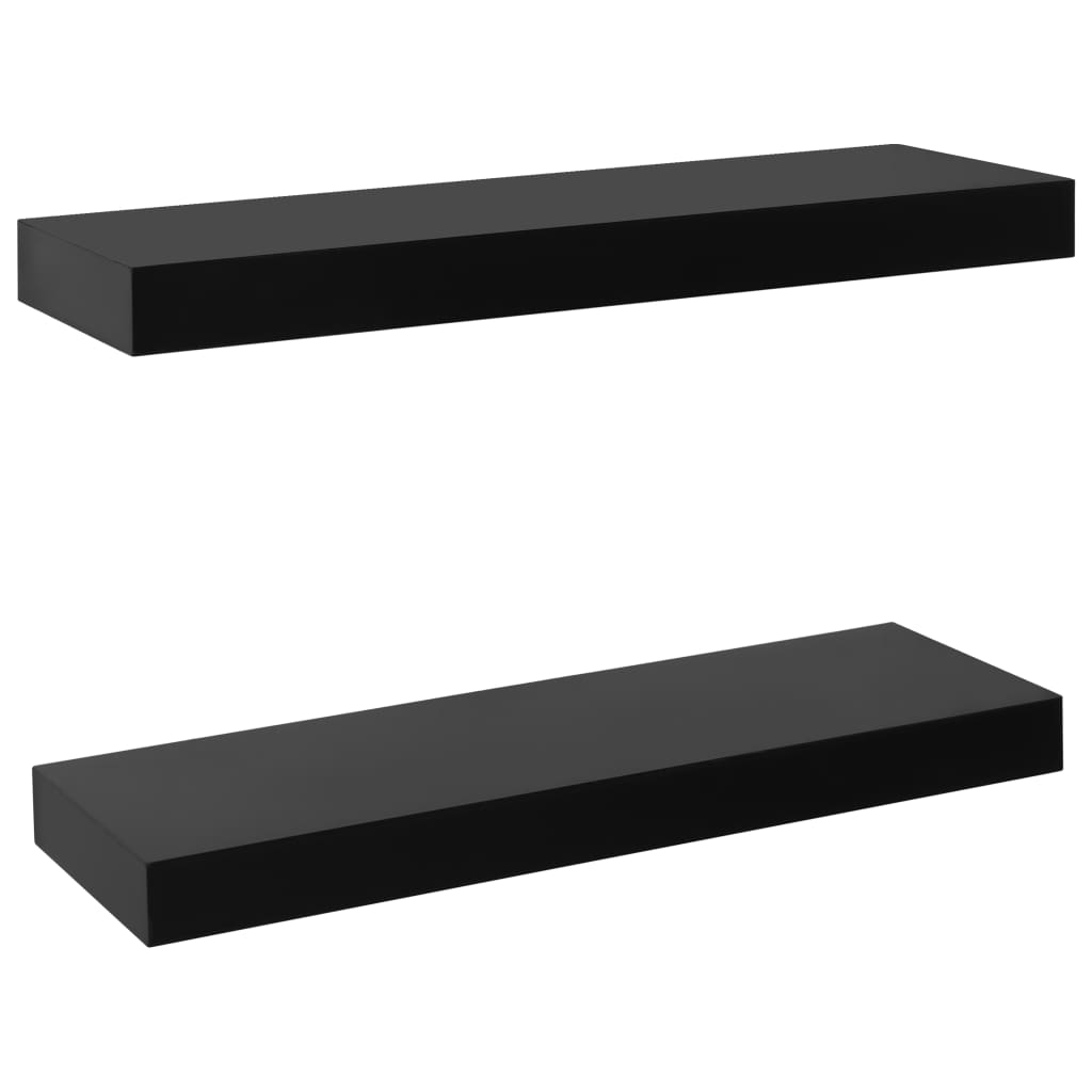 Mensole a Muro Galleggianti 2 pz Nere 40x20x3,8 cm | homemem39