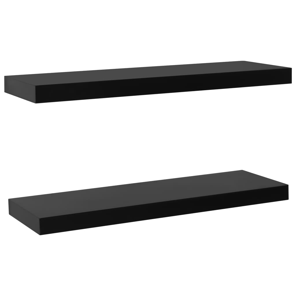 Mensole a Muro Galleggianti 2 pz Nere 80x20x3,8 cm | homemem39