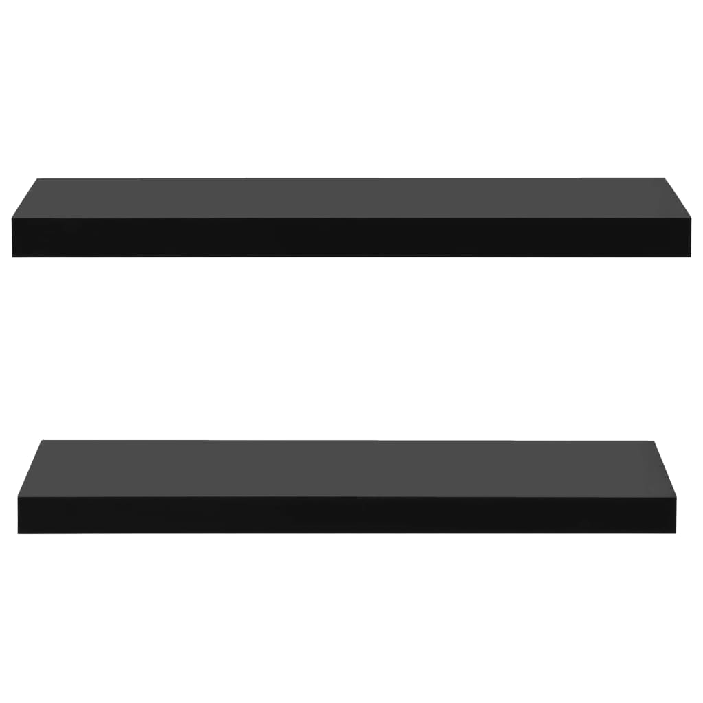 Mensole a Muro Galleggianti 2 pz Nere 80x20x3,8 cm | homemem39