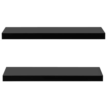 Mensole a Muro Galleggianti 2 pz Nere 80x20x3,8 cm | homemem39