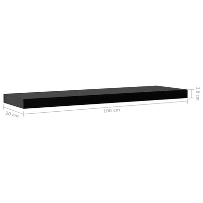 Mensole a Muro Galleggianti 2 pz Nere 100x20x3,8 cm | homemem39