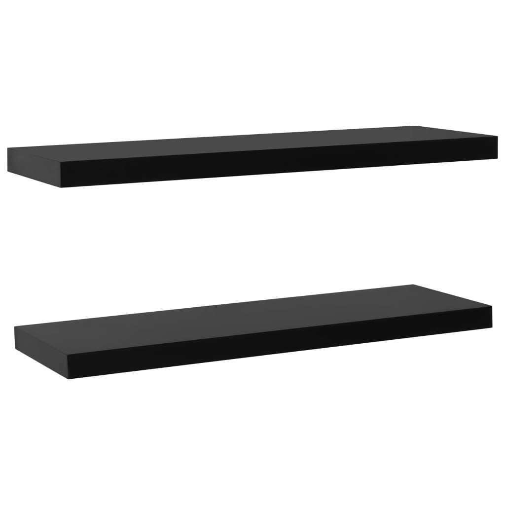 Mensole a Muro Galleggianti 2 pz Nere 120x20x3,8 cm | homemem39