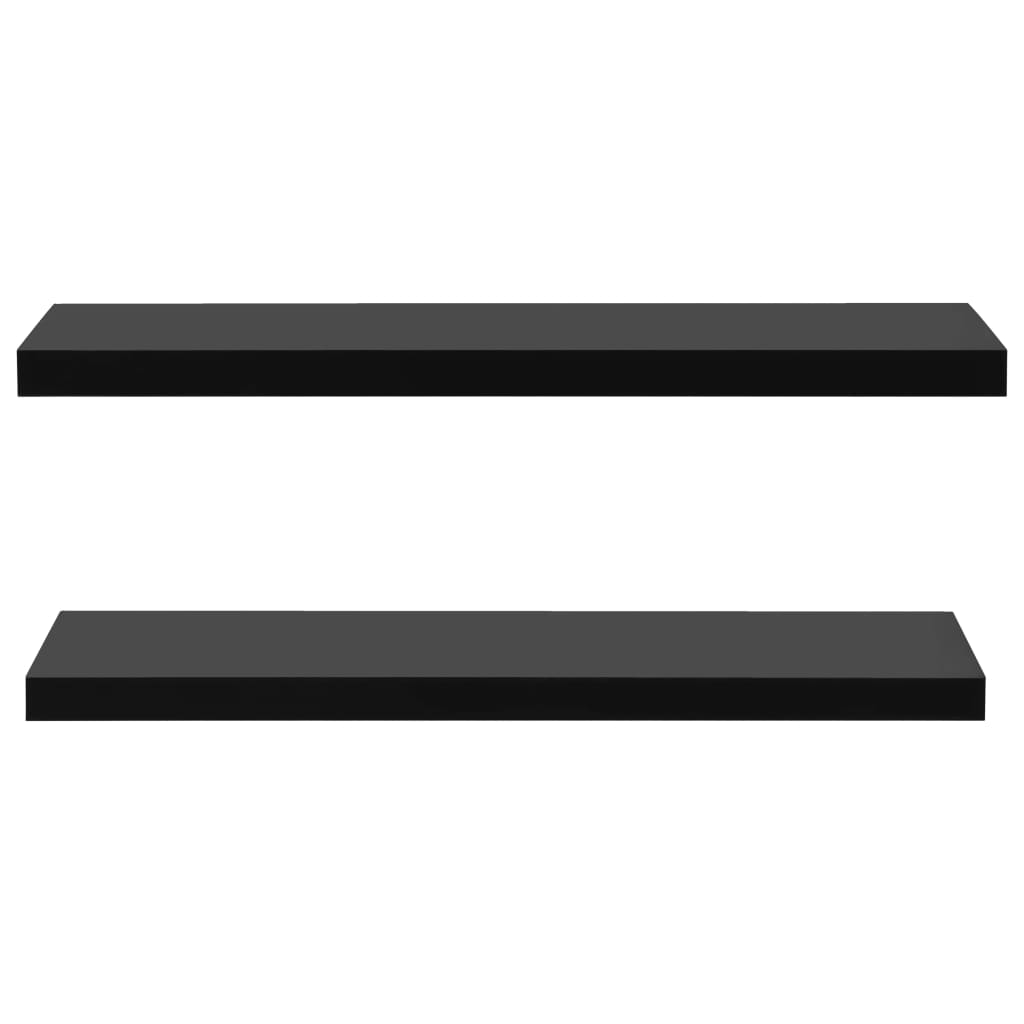 Mensole a Muro Galleggianti 2 pz Nere 120x20x3,8 cm | homemem39