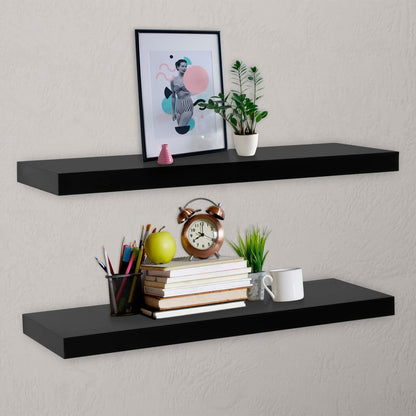 Mensole a Muro Galleggianti 2 pz Nere 120x20x3,8 cm | homemem39