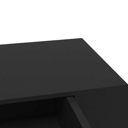 Mensola a Muro Galleggianti con Cassetto Nera 48x25x8 cm | homemem39