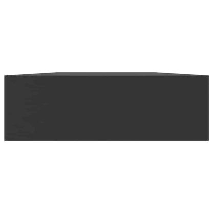 Mensola a Muro Galleggianti con Cassetto Nera 80x25x8 cm | homemem39