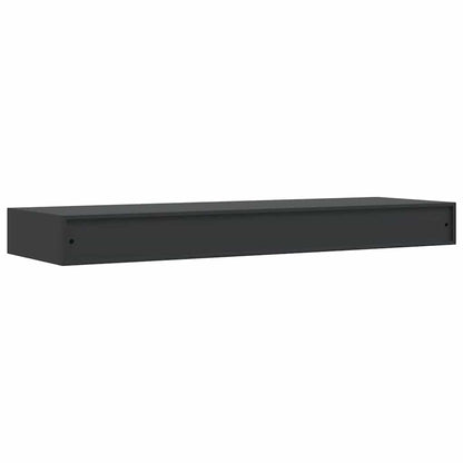 Mensola a Muro Galleggianti con Cassetto Nera 80x25x8 cm | homemem39