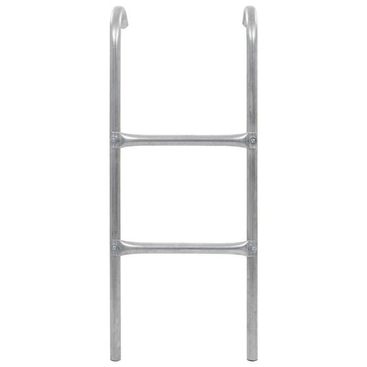 Scaletta per Trampolino 2 Gradini in Acciaio Argento 72 cm (Adatto per Altezza di 65 cm) | homemem39