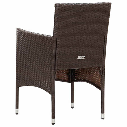 Set Divani da Giardino 5 pz con Cuscini in Polyrattan Marrone