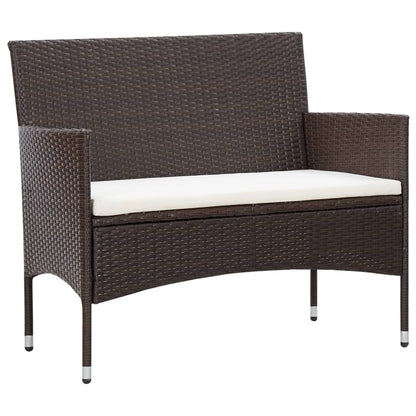 Set Divani da Giardino 5 pz con Cuscini in Polyrattan Marrone | homemem39