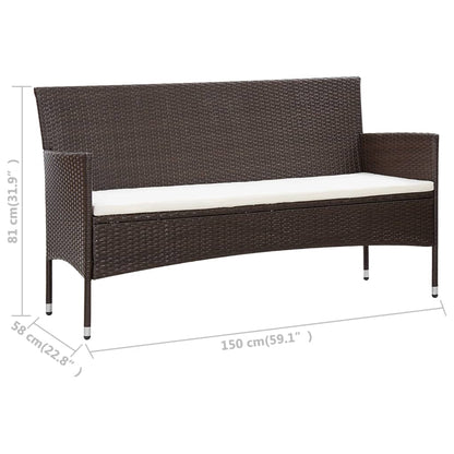 Set Divani da Giardino 5 pz con Cuscini in Polyrattan Marrone | homemem39