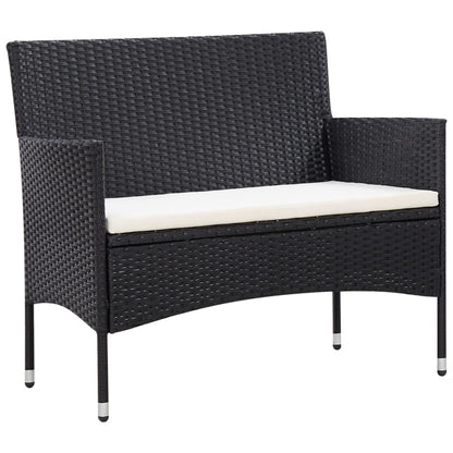 Set Divani da Giardino 5 pz con Cuscini in Polyrattan Nero | homemem39