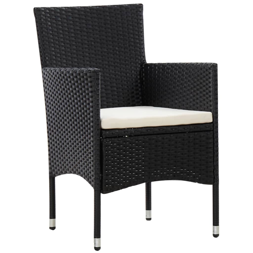 Set Divani da Giardino 5 pz con Cuscini in Polyrattan Nero | homemem39